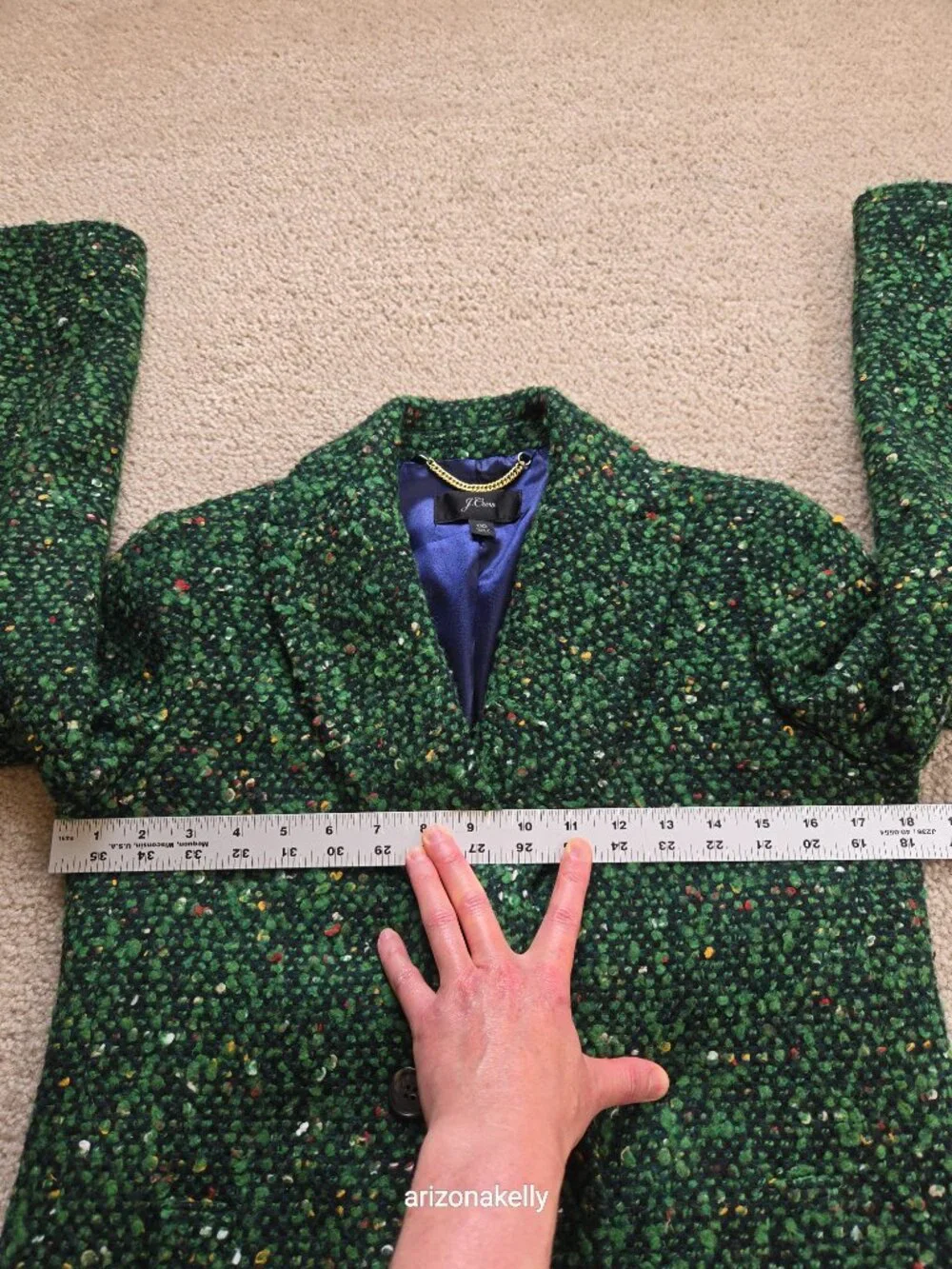 NWOT J. Crew Daphne Topcoat in Italian Tweed *RUNS BIG* Green Wool Blend 00 - Picture 8 of 16